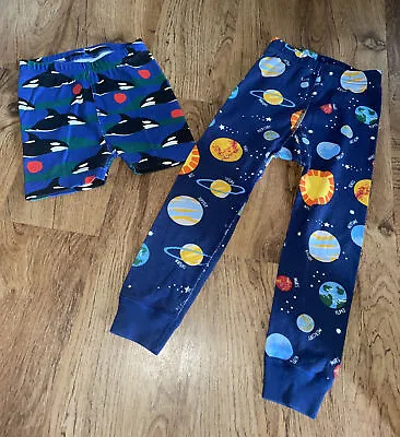 💛 HANNA ANDERSSON Size 100 (4) ORCA WHALE SPACE LOT OF 2 Pajama Bottoms Only • $16.99