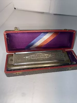 Vintage Key G M.Hohner The Super Chromonica Harmonica & Case Germany 1940's • $75