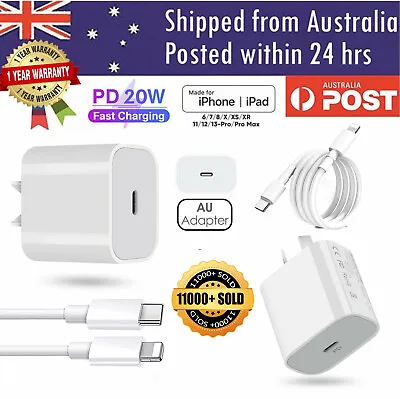 $11.99 • Buy 20W USB Type-C Wall Adapter Quick Fast Charger PD Brick & Cord Power For IPhone