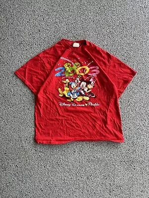 Vintage 2000s Disney Dreams Florida ￼Mickey Mouse Graphic T Shirt Tee Red Size L • $18