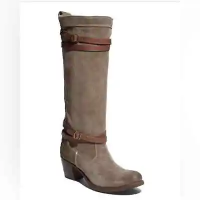 Frye Jane Strappy Boot - Size 6.5 - Gray Suede • $90