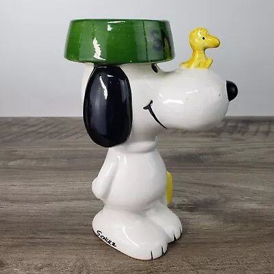 Vintage 1966 Snoopy Come Home & Woodstock Ceramic Planter Vase Signed SCHULTZ • $34.95