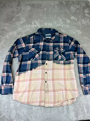 Urban Renewal Flannel Shirt Adult Medium Button Up Made In USA Plaid Bleached • $19.99