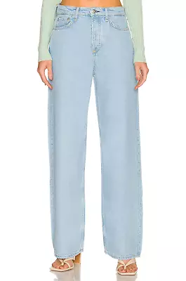 NEW Rag & Bone JEANS FEATHERWEIGHT LOGAN LOW RISE WIDE LEG In BLOSSOM SIZE 34 • £77.20