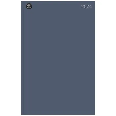 2024 Commercial Diary A4 Week To View Hardback Blue Grey Desk Diary Planner • £2.95