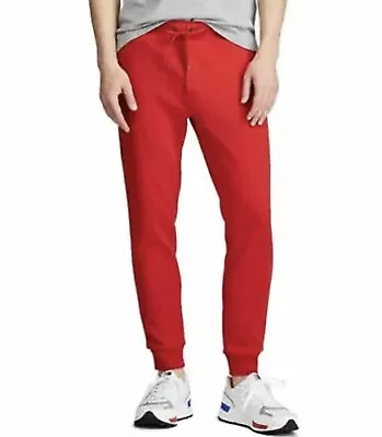 Polo Ralph Lauren Men's Size S Small Red Double Knit Jogger Sweat Pants Performa • £22