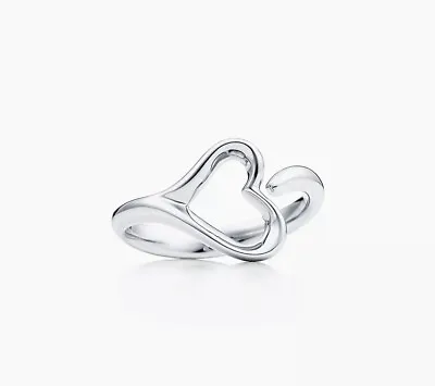 £125 • Buy Tiffany Open Heart Elsa Peretti Ring With Pouch 💍 8 9