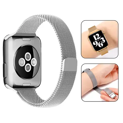 $9.49 • Buy Skinny Watch Strap For Apple 8 7 38/40/41/42/44/45mm Magnetic Milanese Loop Band