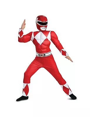 Boys Classic Multicolor Ranger Muscle Power Ranger Costume Medium/(7-8) Red • $44.99