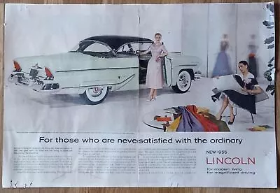 1955 Lincoln Capri Double Page Print Ad Vintage Advertisment • $15.70