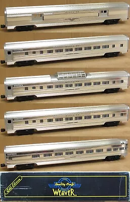 $350 • Buy Weaver Santa Fe 20  Aluminum 5-Car Passenger Set O-Gauge LNIB