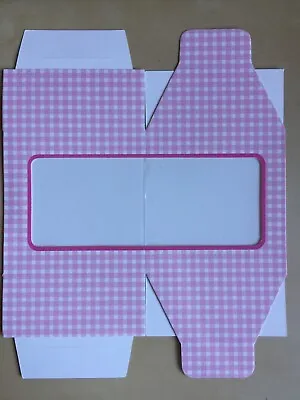 X6 Pink Gingham Inidividual Cupcake Boxes - Baby Shower - New Baby - Party • £2.99