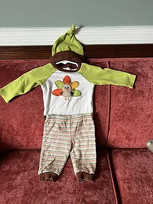 3-piece Baby Fall Thanksgiving Harvest Turkey Outfit With Hat 9 Months • $5.50