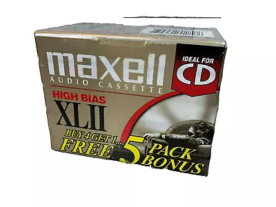 5 New Sealed Maxell XL Type Ll 90 Blank Cassettes 90 MIN High Bias Audio 5 Pack • $32.90