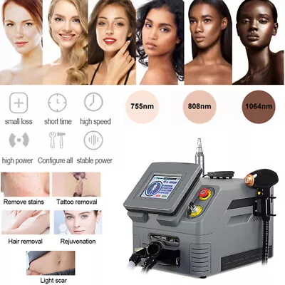 2 In 1 808 Diode Laser Hair Removal Picosecond Laser Tattoo Removal Machine • $1389