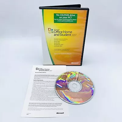 Microsoft Office Home And Student 2007 PC Service Desk Edition W/ Key Genuine • $13.99