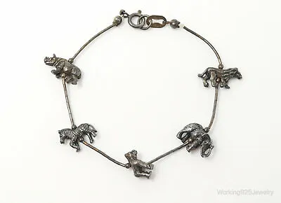 Designer KABANA Safari Animals Sterling Silver Bracelet • $110