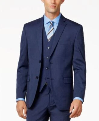 $25.20 • Buy Alfani Men's Suit Jacket 44R Blue Stretch Performance Solid Slim-Fit