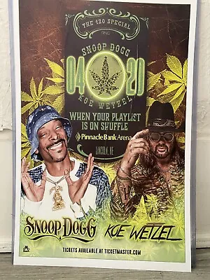 $28.99 • Buy Koe Wetzel  & Snoop Dogg 11” X 17” In Concert Live 420 Event Poster Lincoln, NE