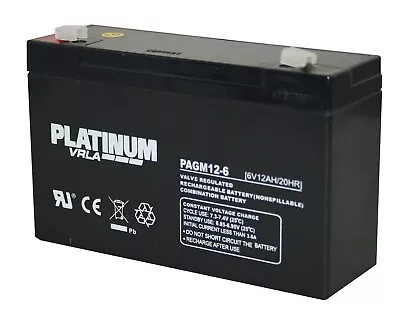 Platinum 6V 12AH Electric Toy Car Battery 6 V 6 Volt 12 Ah  • £19.99