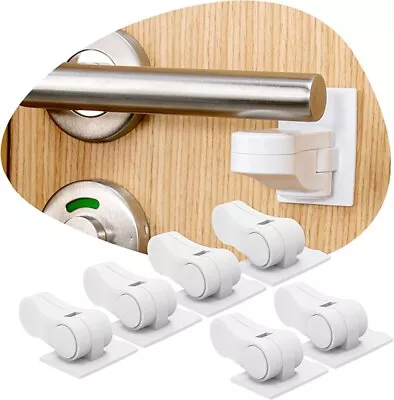 6-Pack Door Lever Lock For Child Safety。Baby Proofing - Child Proof Handle Locks • $8