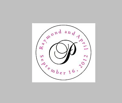 120 Personalized Wedding Monogram Round Stickers Envelope Seals • $16.98