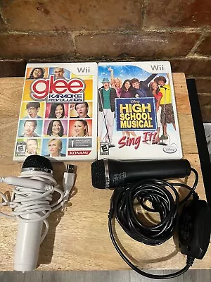 Nintendo Wii Glee Karaoke Revolution & High School Musical Sing It W/ 2 Mics! • $24.99