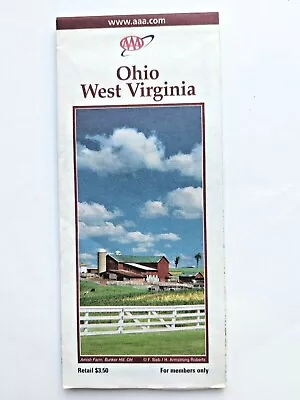 OHIO & WEST VIRGINIA 2001 Vintage AAA State Map  • $6