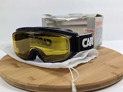 Vintage Carrera Ski Snowboarding Goggles SuperGold Yellow Black White  • $19.90