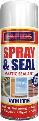 £6.98 • Buy Spray & Seal White Mastic Sealant - Pipe Roof Guttering - Plastic Felt Metal