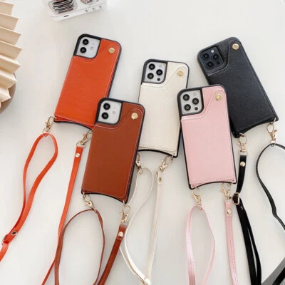 $17.66 • Buy For IPhone 13 12 11 Pro Max XS XR  Crossbody Leather Case With Card Slot Mirorr