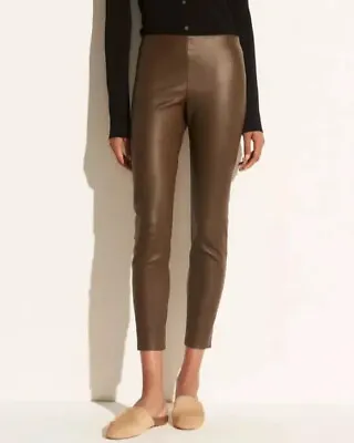 Vince Xxs Stitch Front Lamb Leather Legging Stretch Olive Pull On Pants Nwt $995 • $249.99