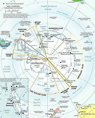 2009 CIA Map The Antarctica Region Wall Art Poster Print Decor Military School • $13.95