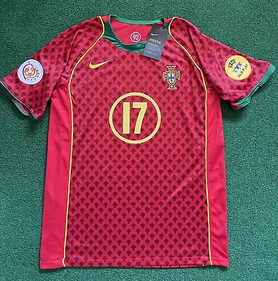 NWT Portugal 2004 Euro T90 “C. Ronaldo 17” Jersey With Euro Patches (Large) • $120