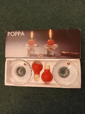 VTG Retro Poppa Iittala I Finland Valto Kokko Art Glass Candle Holders  • £20