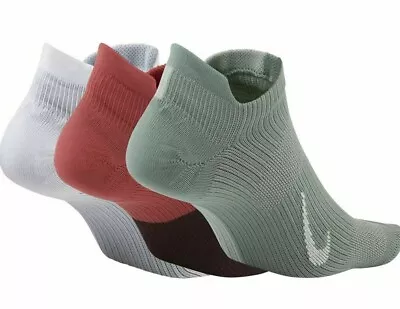 Nike Everyday Plus No Show Socks - CV2964 912 - Multi - 3 Pk - Ms 6-8 / Ws 6-10 • $26.99