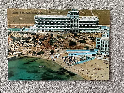 £0.99 • Buy Golden Sands, Ghajn Tuffieha Mgar MALTA POSTCARD -Boeing 737 Airmalta 1984 STAMP