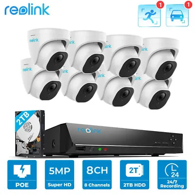 Reolink 8CH NVR 5MP PoE Security Camera System Home CCTV Surveillance Outdoor 2T • $575.99