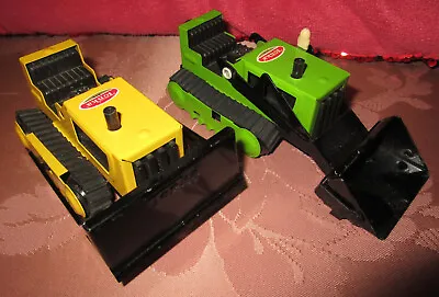 2 VTG TONKA MINI YELLOW BULLDOZER GREEN LOADER EARTH MOVERS 1970's LIKE MINT • $35.99