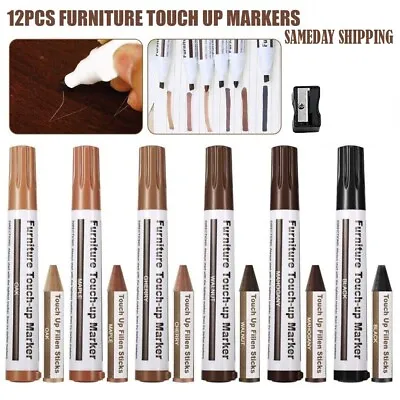 12x Furniture Touch Up Markers Scratches Remove Laminate Wood Floor Repair Pen • £5.49