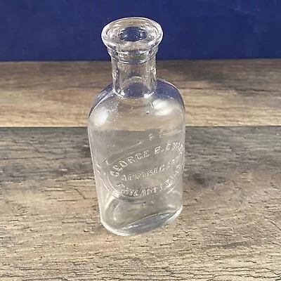 Clear Glass Apothecary Bottle George B Evans Philadelphia Medical  • $17.45