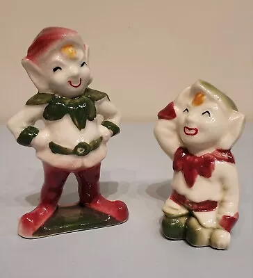 Pr 1940's Pixie Elves By Jack Chipman California Pottery Vintage Christmas • $10