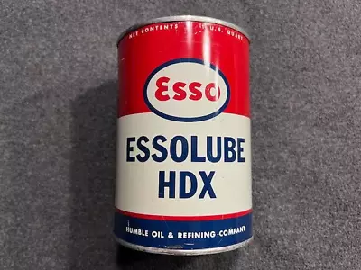 VINTAGE And RARE FULL QUART ESSO ESSOLUBE HDX 30 Motor Oil Can - UNOPENED! • $74.99