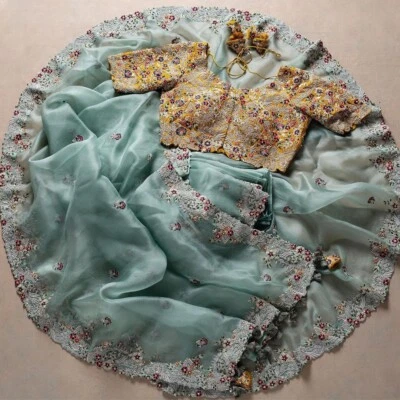 £39.95 • Buy Sari Saree Indian Designer New Party Wear Women Wedding Bollywood Pakistani Sari