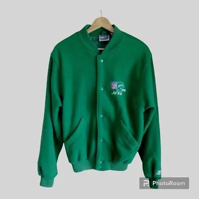 Vintage New York Jets Starter NFL Varsity Bomber Jacket Fleece Fully-Lined Small • $225