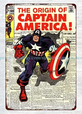 $18.99 • Buy 1969 Captain America Comics Metal Tin Sign Contemporary Home Decor