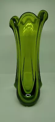 Viking  Green Epic Drape Swung MCM Art Glass 9  Vase • $50