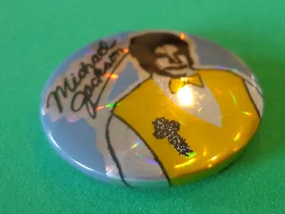 Michael Jackson Tour Mini Pin Vtg Prism UK Made In England Prismatic Mirror Back • $9.94