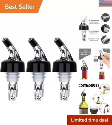 Automatic Measured Liquor Pourer - 1 Oz Quick Shot Spirit Dispenser (Pack Of 3) • $19.99