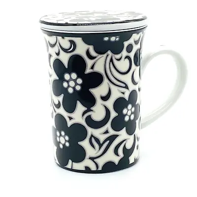 Vera Bradley Coffee Mug Cup W Lid Coaster 8 Ounces Night & Day Andrea By Sadek • $11.16